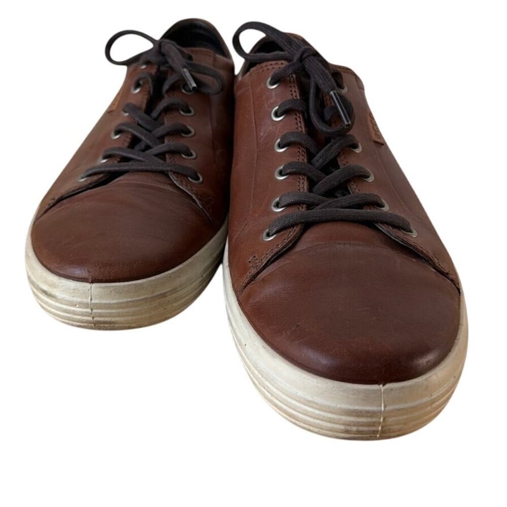 ECCO Soft 7 Brown Leather Sneakers Men's EU 47 US 13 Comfort Casual